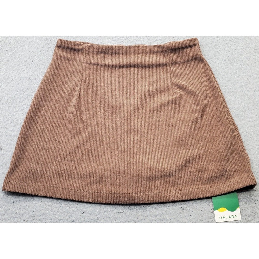 Halara Golf Tennis Skort Womens S Brown Corduroy Stretch Performance Back Zip